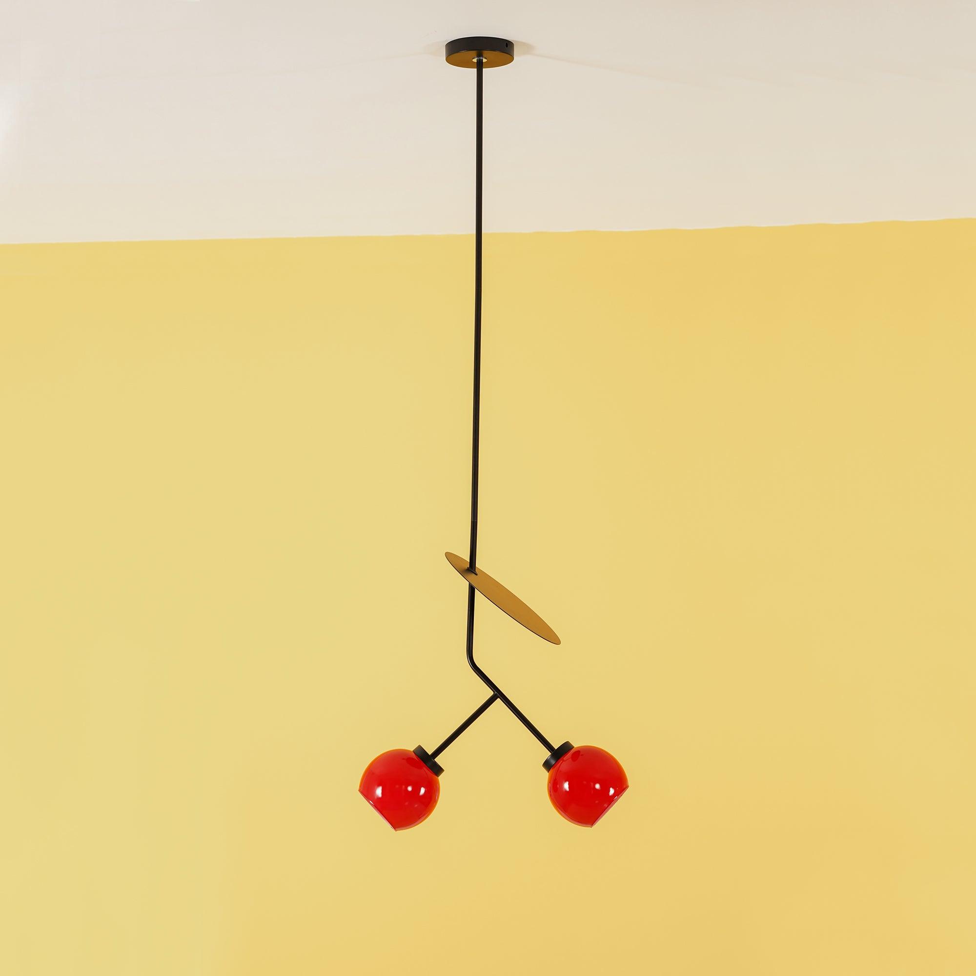 Valentina Cherry Pendant Light, Metal & Glass, 3 Color - Lumpaz