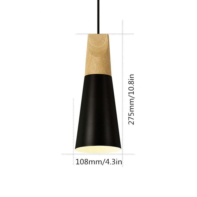 Morandi Multi-Shaped Wood And Metal Pendant Light, 6 Colors - Lumpaz