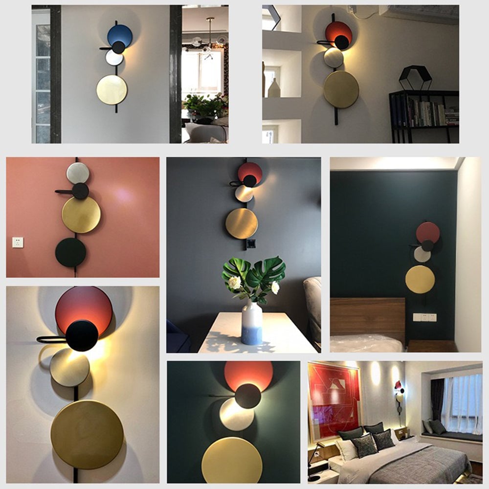 Emyr Modern Circular Metal Wall Lamp, Living Room - Lumpaz