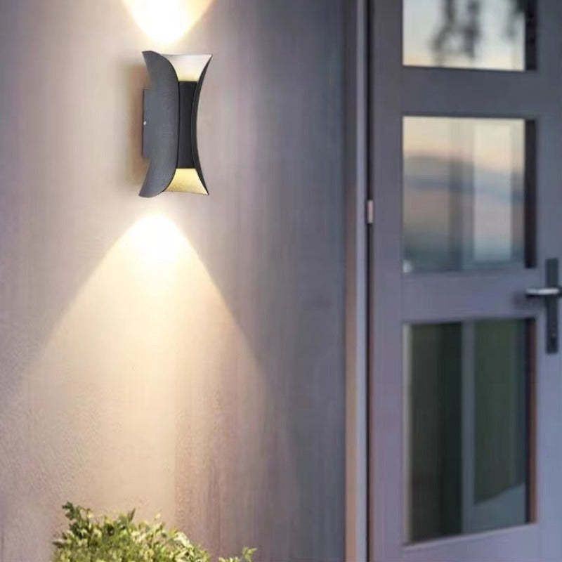 Orr Modern LED Outdoor Wall Light Gold/White Garden/Corridor - Lumpaz