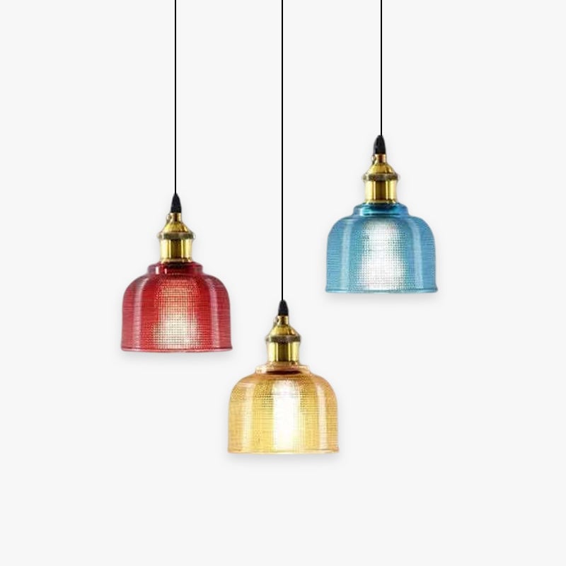 Hailie Glass Art Deco Pendant Lights,Colorful - Lumpaz