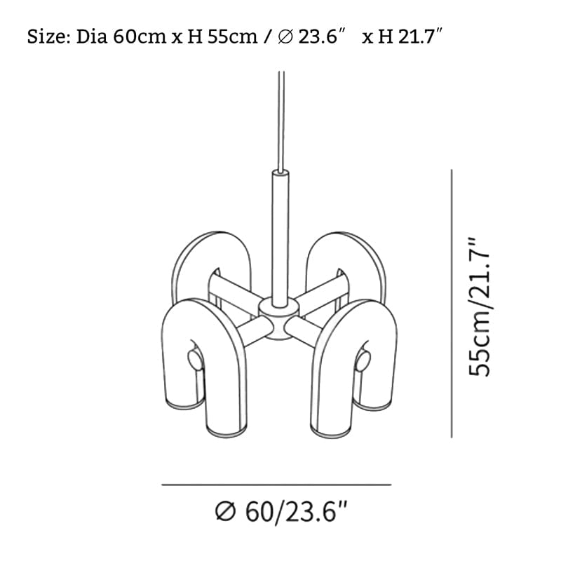 Felix Pendant Light, 4/6 Head - Lumpaz