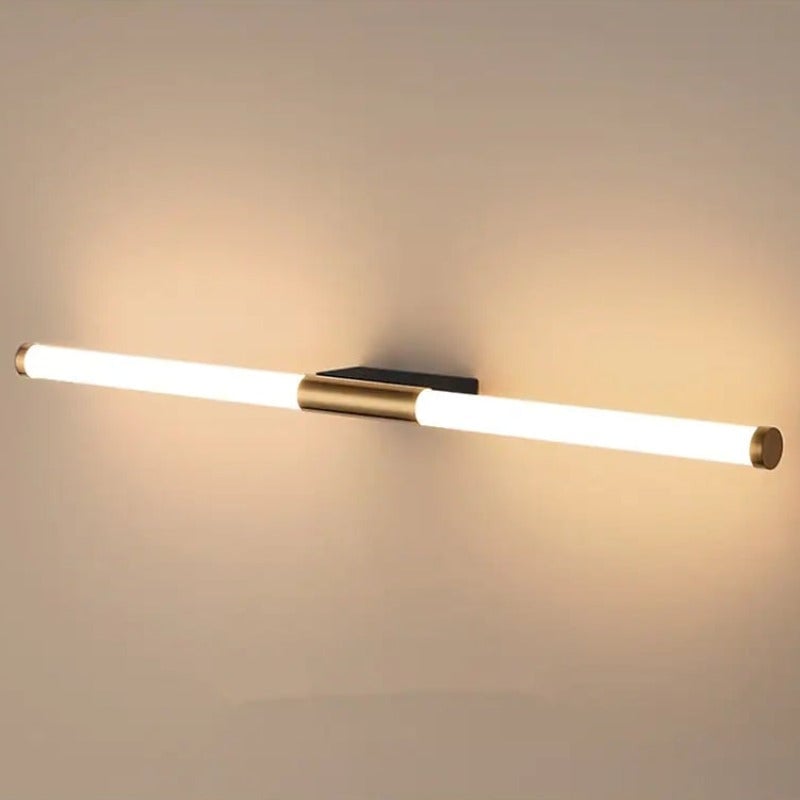 Leigh Minimalist Linear Metal Wall Lamp, Gold - Lumpaz
