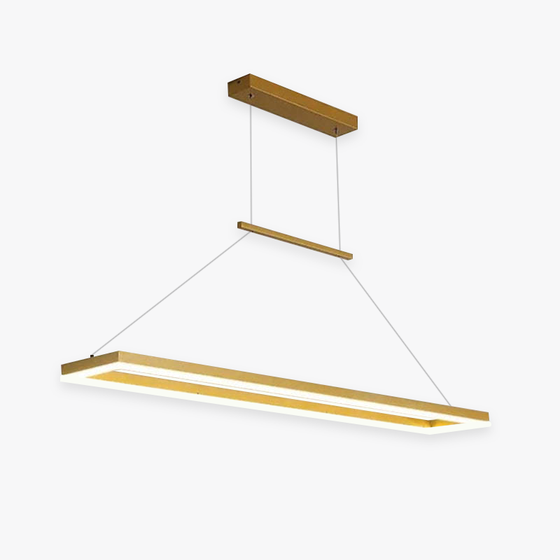 Edge Modern Rectangular Metal Pendant Light Gold/Coffee Dining Room - Lumpaz