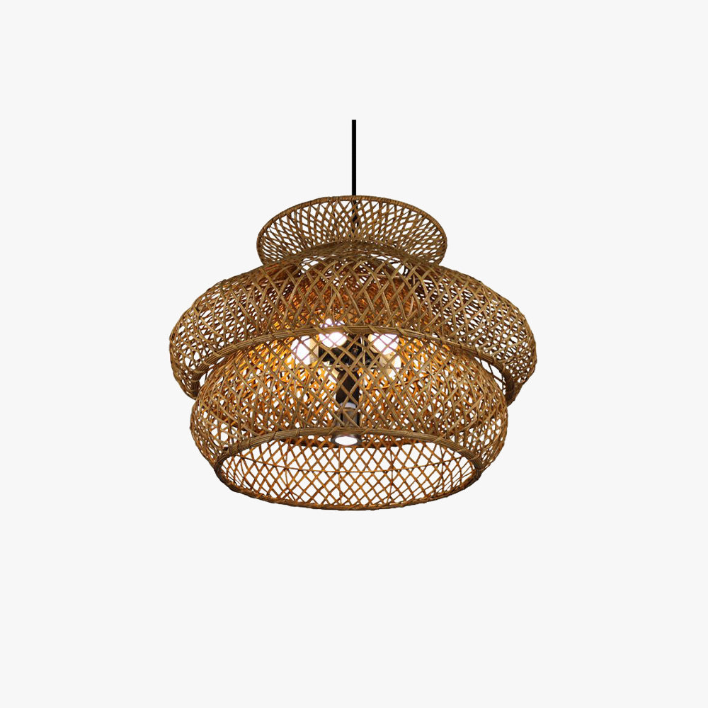 Ritta Unusual Natural Rattan Weave Pendant Light - Lumpaz