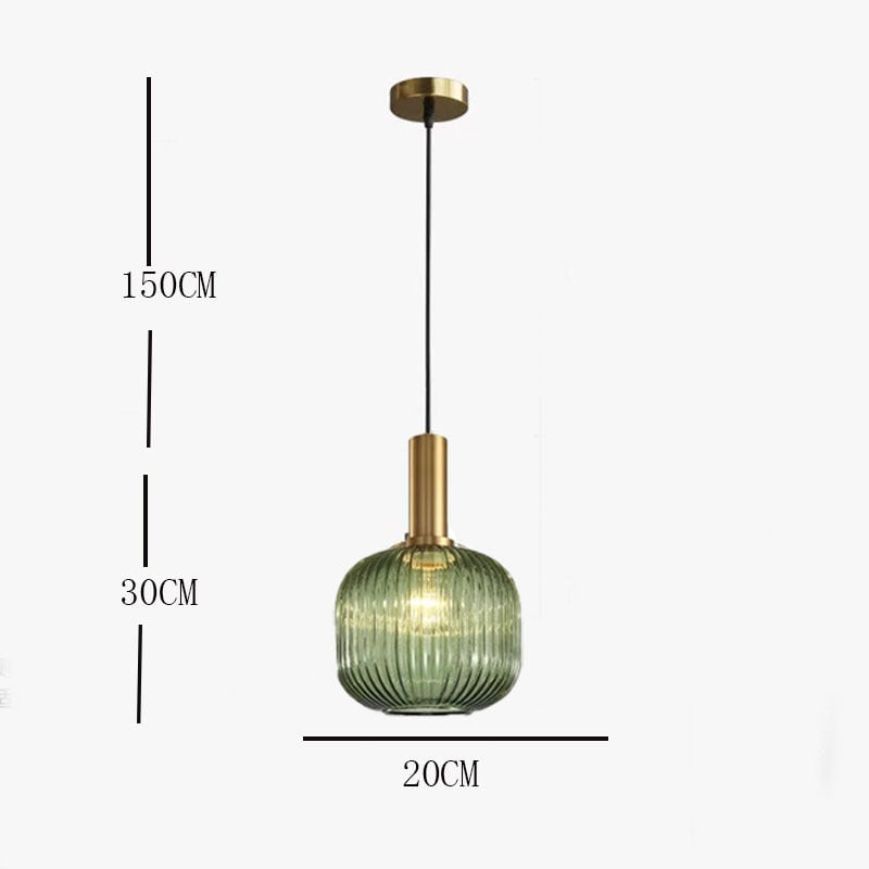 Hailie Pendant Light Crystal, Moru Glass, Cognac/Green/Gray, Kitchen Island - Lumpaz