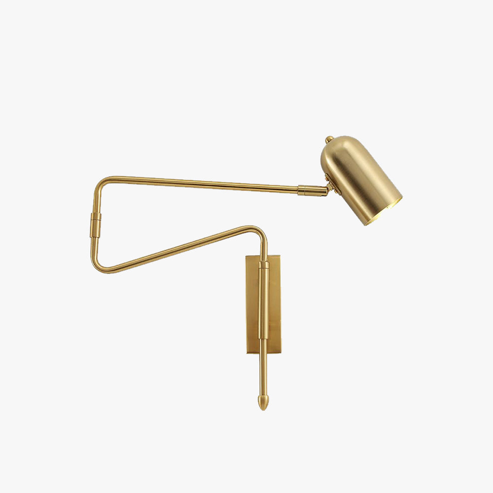 Freja Wall Lamp Modern, Metal Adjustable, Black/Gold, Study - Lumpaz