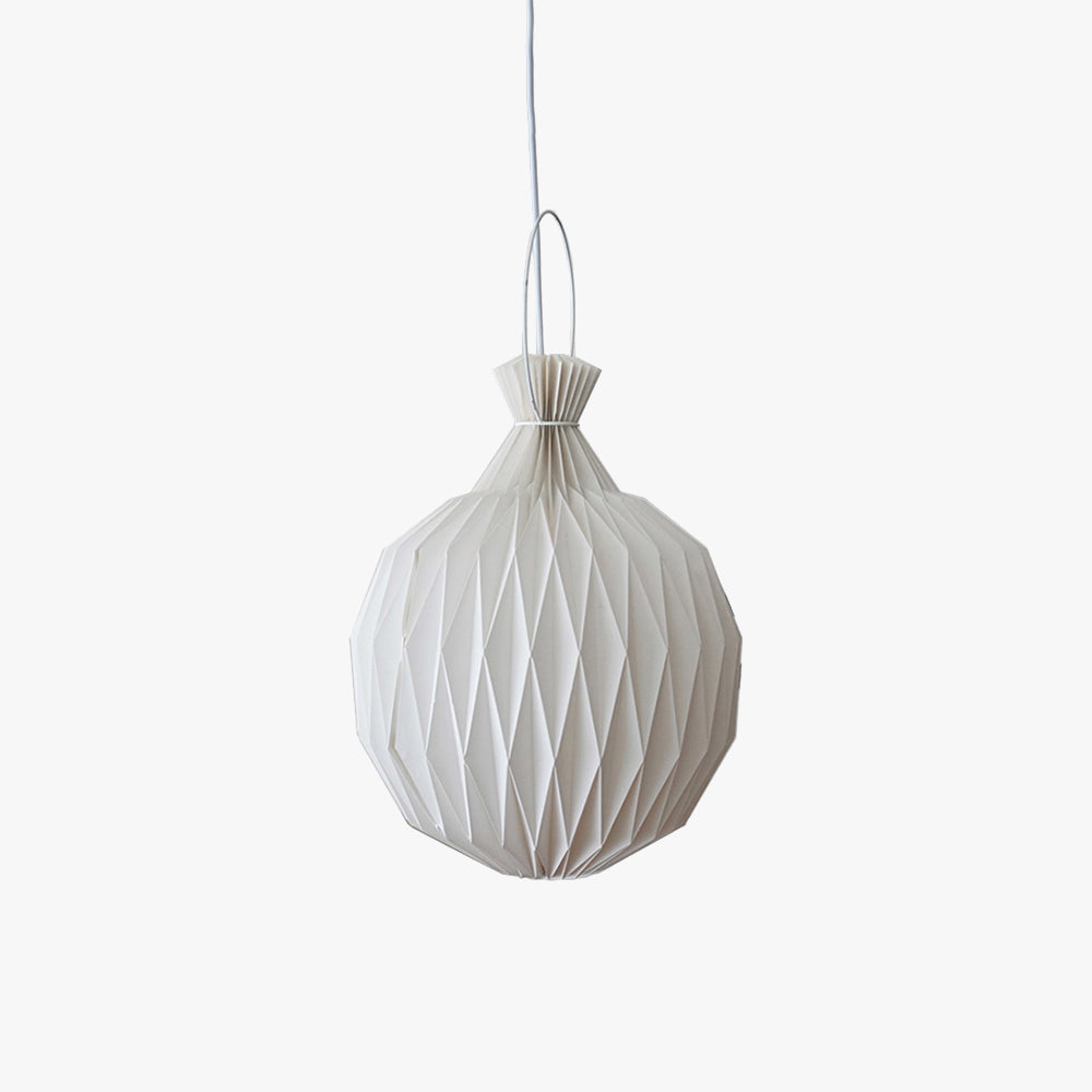 Renée Minimalist Paper Globe Pendant Light, White, 2 Size - Lumpaz