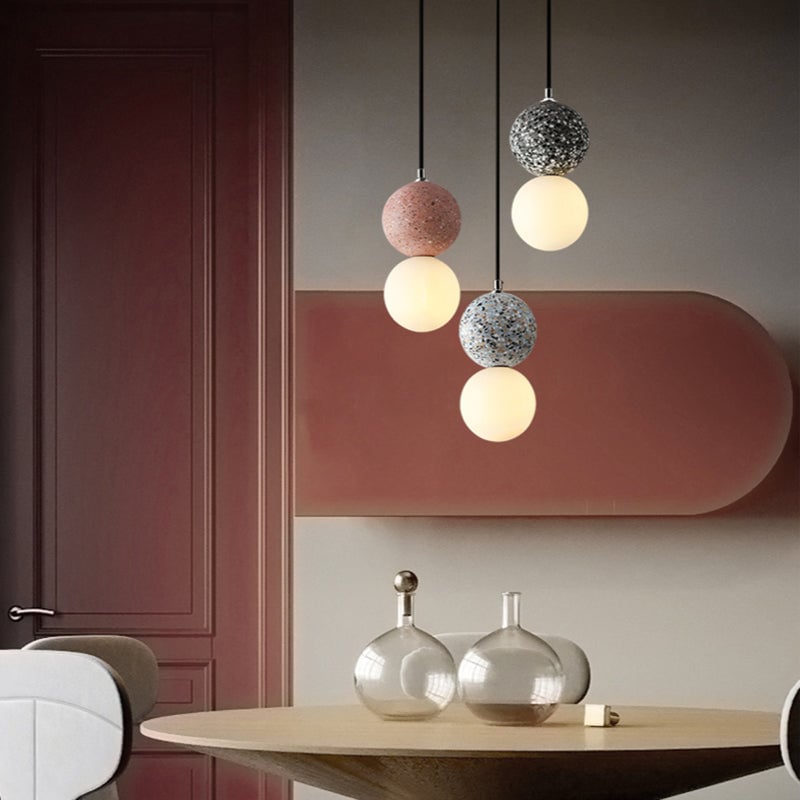 Valentina Single Globe Colorful Pendant Light, Dolomite, LED - Lumpaz