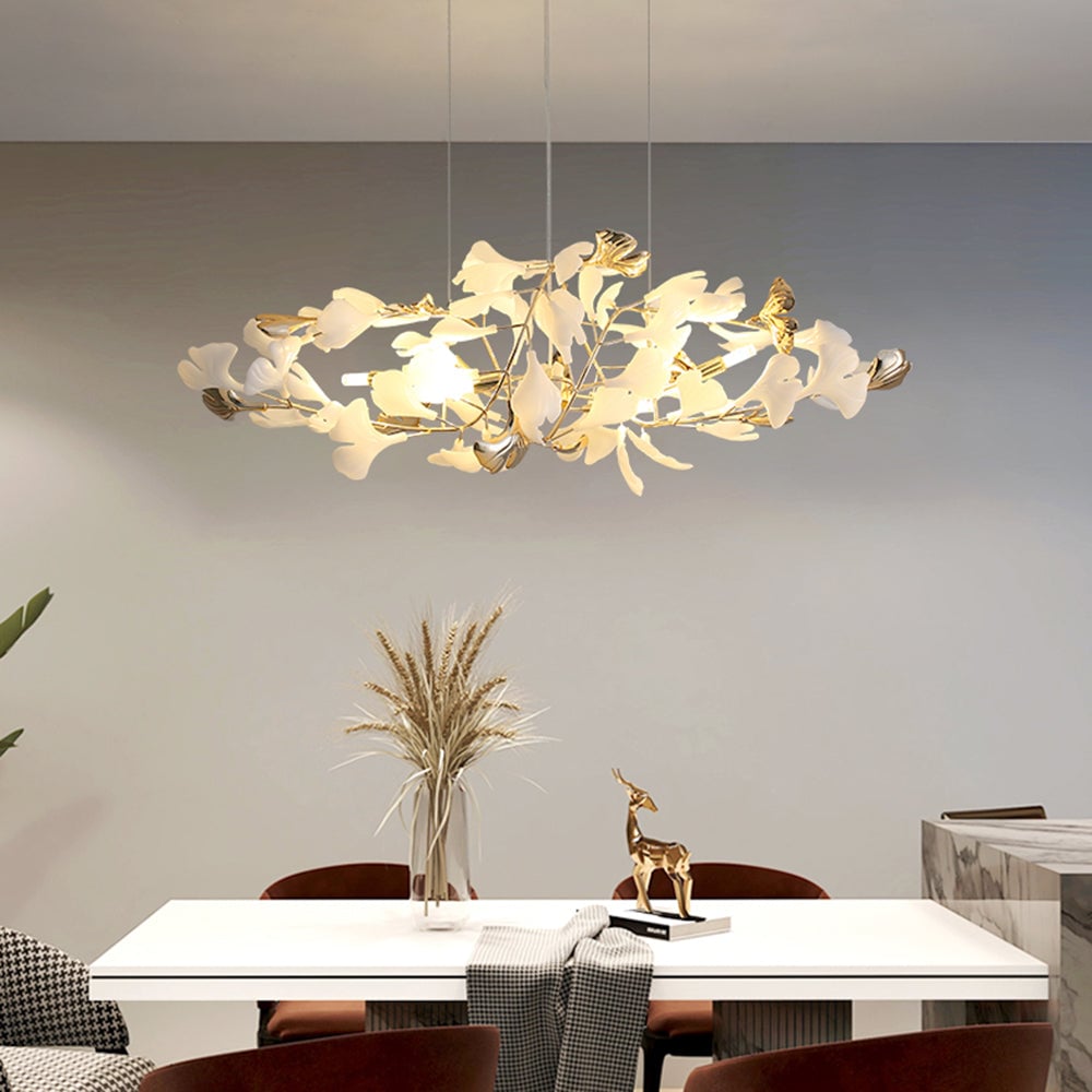 Olivia Modern Petal Shaped Metal Ceramic Chandelier Dining Room - Lumpaz