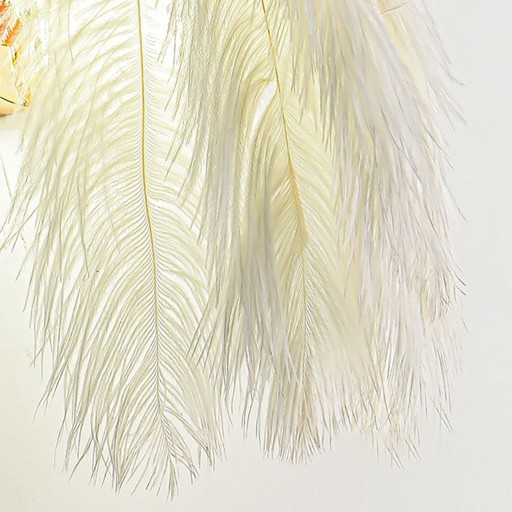 O'Moore Wall Lamp Modern Art Deco Metal/Feather, Gold, Bedroom - Lumpaz