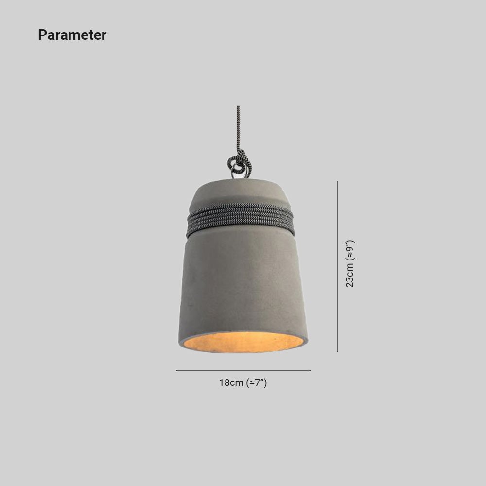 Zaid Industrial Pendant Light, Cement & Metal - Lumpaz