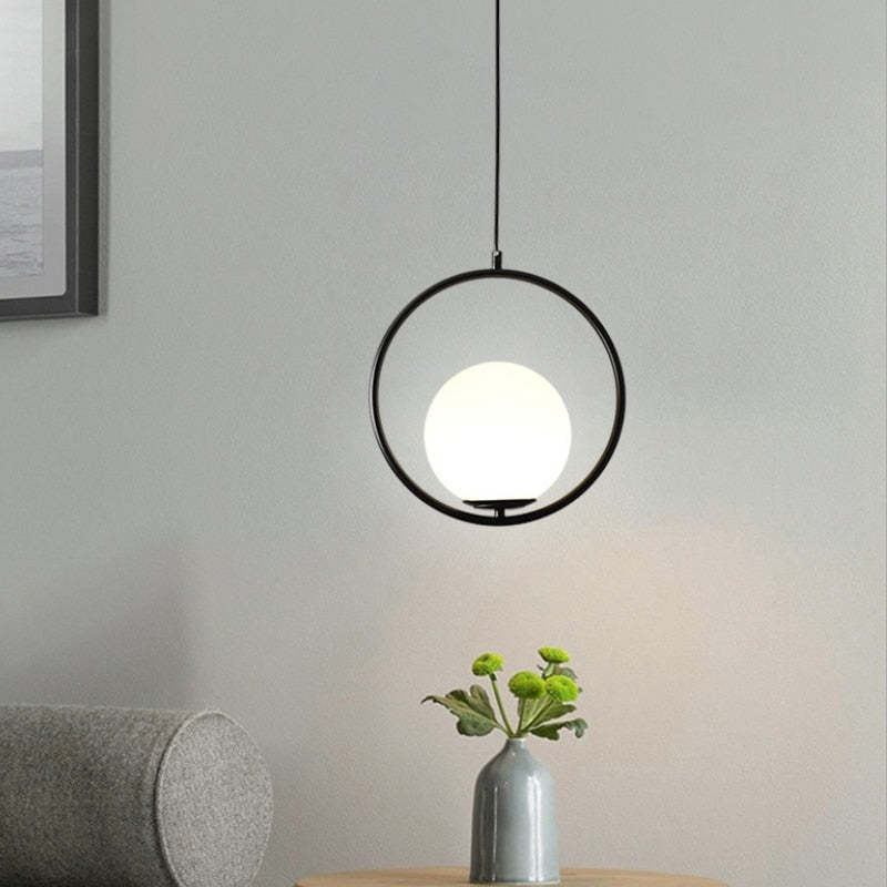 Valentina Modern Globe Metal/Glass Pendant Light, 3 Style - Lumpaz