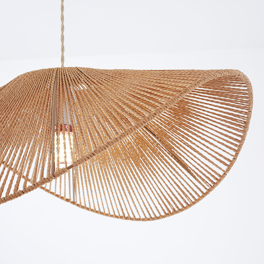 Muto Rustic Twine Pendant Light, Beige/Brown - Lumpaz