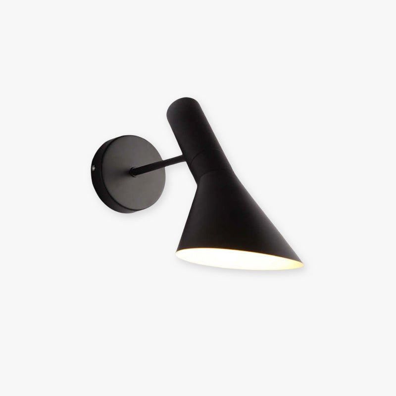 Brady Modern Cone Metal Wall Lamp, Black/White - Lumpaz