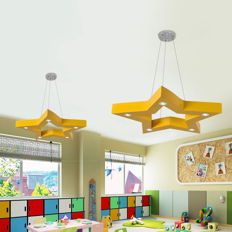 Minori Five-Pointed Star Colorful Metal Kids Pendant Light - Lumpaz