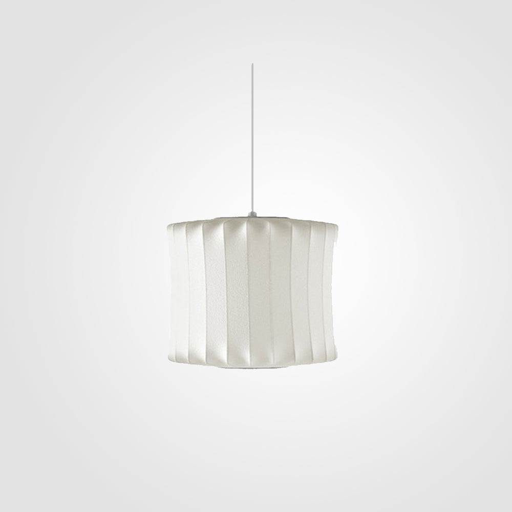Renée White Single Pendant Light, Artificial Silk Shade, 6 Style - Lumpaz