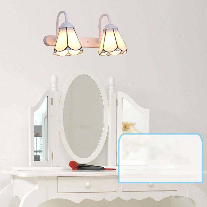 Baxter Vintage Flower Shaped Metal Wall Lamps, Black/White/Blue - Lumpaz