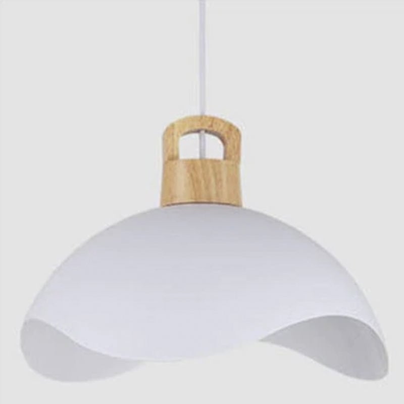 Morandi Colorful Shade Single Pendant Lights, Wood & Metal - Lumpaz
