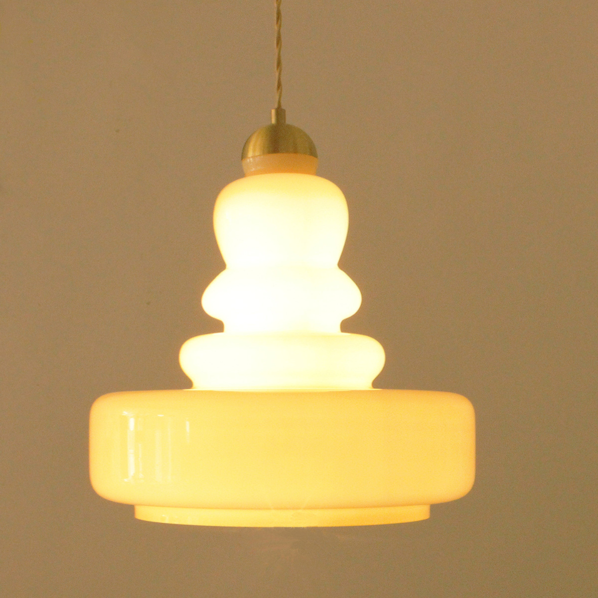 Morandi French Modern Kitchen Pendant Light Beige Glass/Metal Living Room - Lumpaz