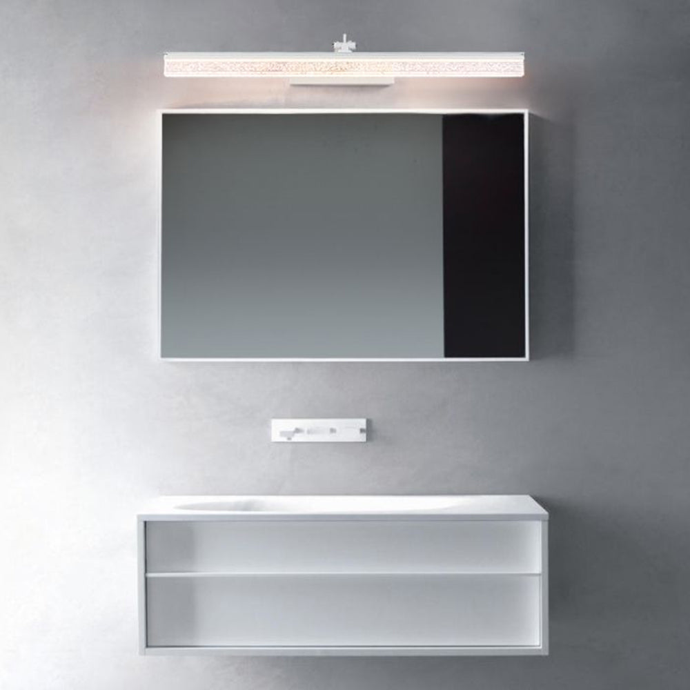 Edge Minimalist Linear Metal/Acrylic Mirror Front Vanity Wall Lamp, Black/White/Silver - Lumpaz