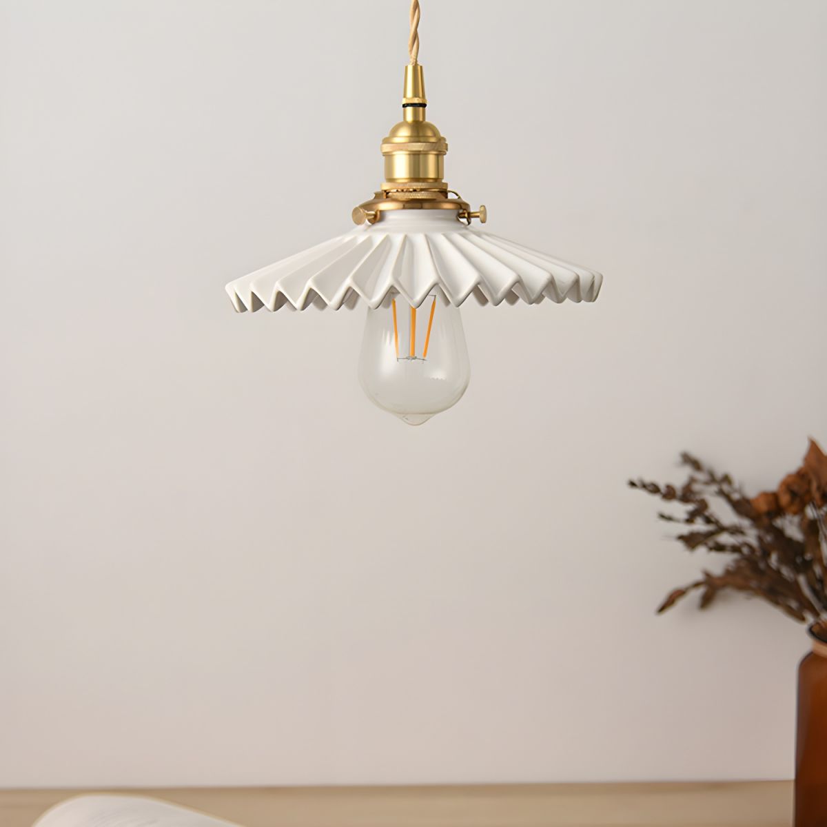 Alessio Industrial Vintage Rustic Metal Pendant Light, Black/White - Lumpaz