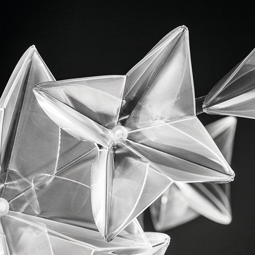 Olivia Luxury Star Acrylic Pendant Light, Living Room, Silver - Lumpaz