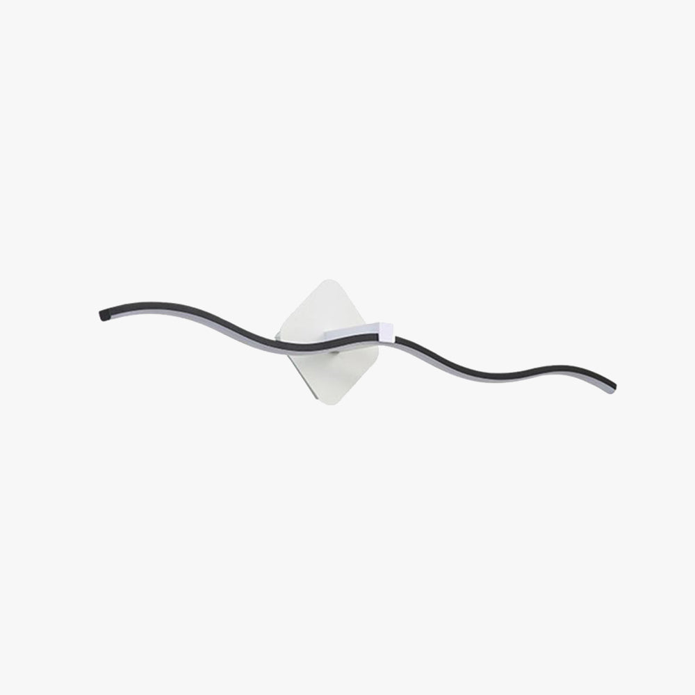 Minimalist Wave Linear Metal Wall Lamp, Black/White - Lumpaz