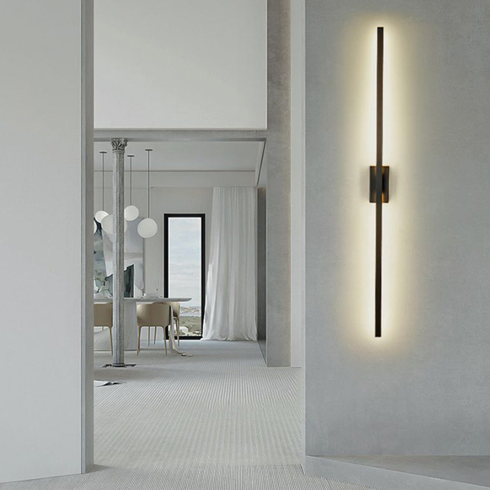 Leigh Minimalist Bar Black Metal Wall Lamp - Lumpaz