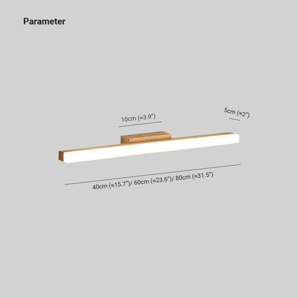 Leigh Modern Minimalist Linear Wooden Wall Lamp, Wood/Walnut - Lumpaz