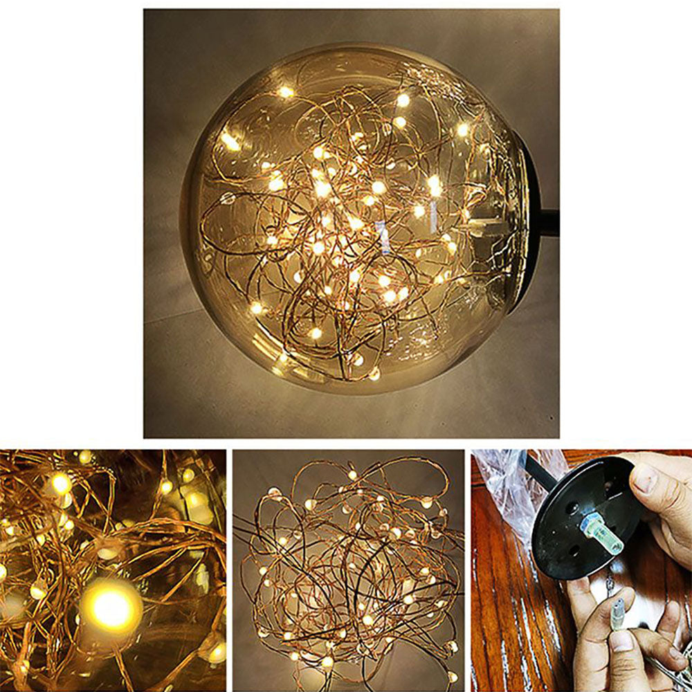 Valentina Wall Lamp Starry Globe Art Deco, Black/Gold, Bedroom - Lumpaz