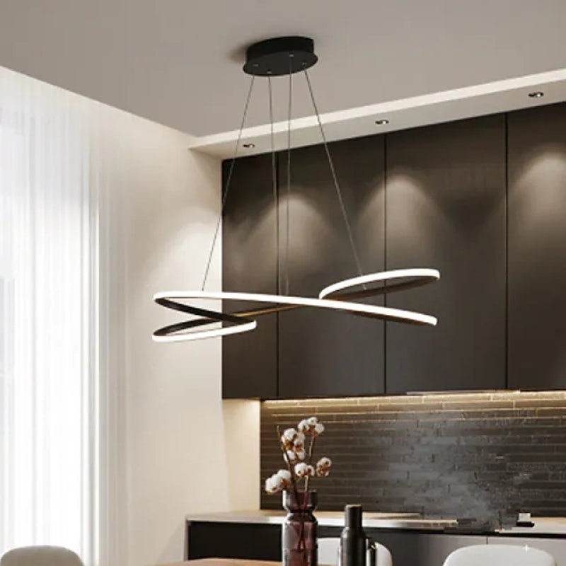 Modern Minimalist Metal Pendant Light, White/Black - Lumpaz
