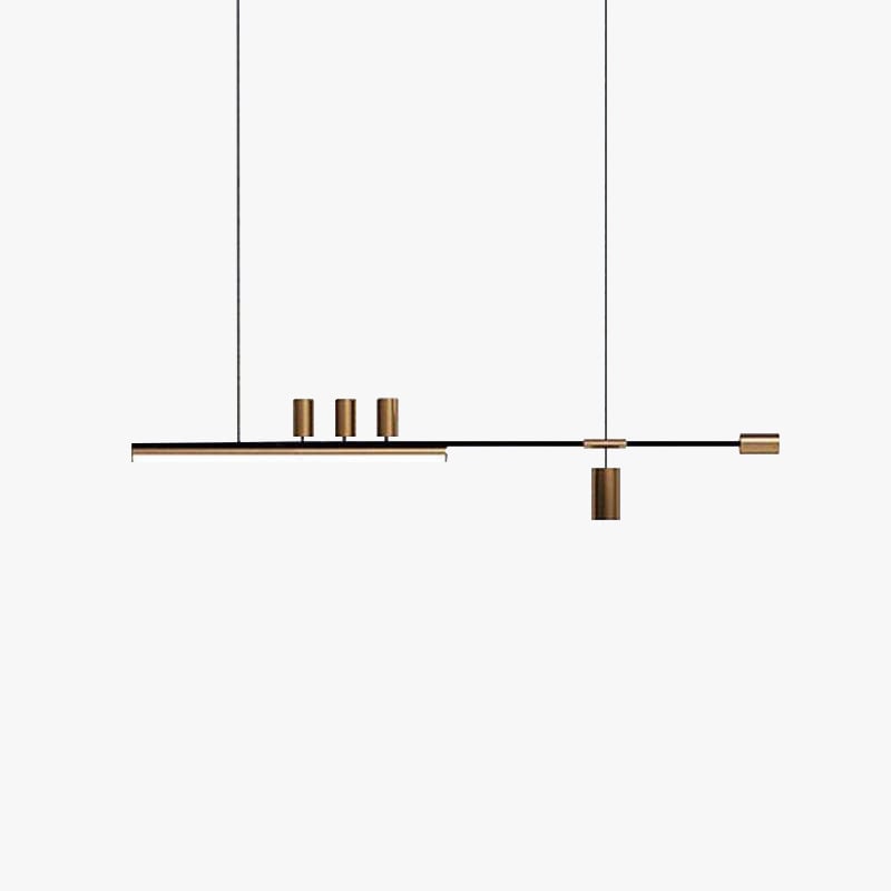 Edge Modern Minimalist Liner Metal/Acrylic Pendant Light, Gold/Black - Lumpaz