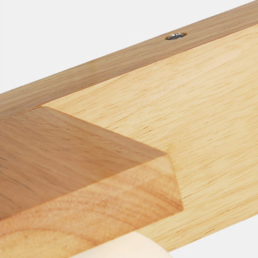 Ozawa Wooden Ball Mirror Front Vanity Wall Lamp, Log Color - Lumpaz