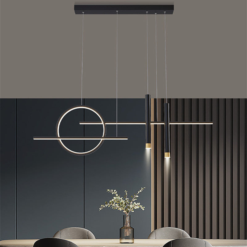 Madina Modern Led Pendant Light, Irregular Ring, Black/Glod - Lumpaz