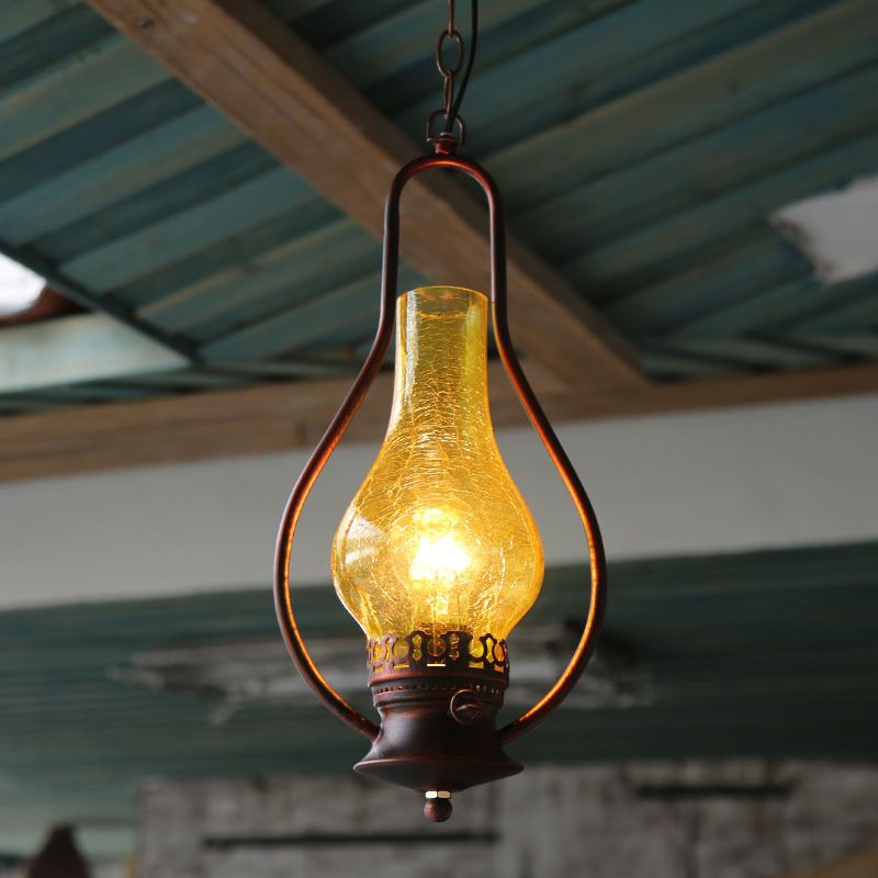 Alessio Rustic Vintage Kerosene LED Pendant Light - Lumpaz