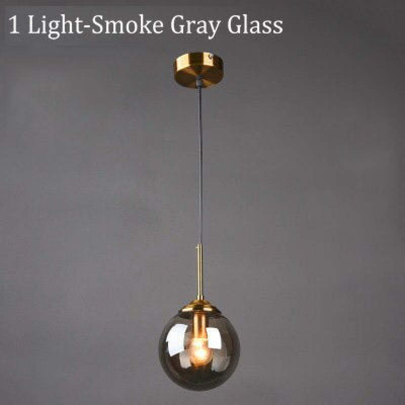 Valentina Designer Bubble Glass Pendant Light Smoke/Clear/Amber - Lumpaz