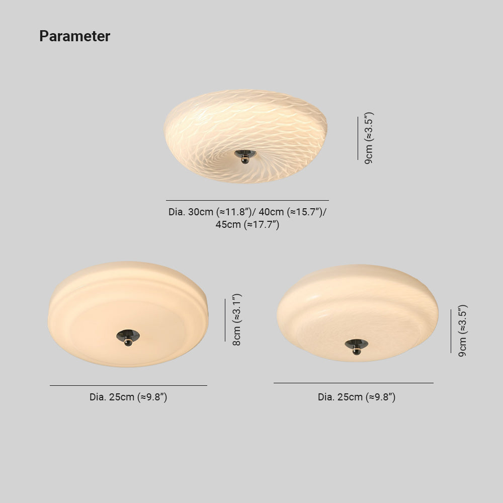 Hailie Design Circle LED Ceiling Light Metal/Glass White Bedroom/Living Room - Lumpaz