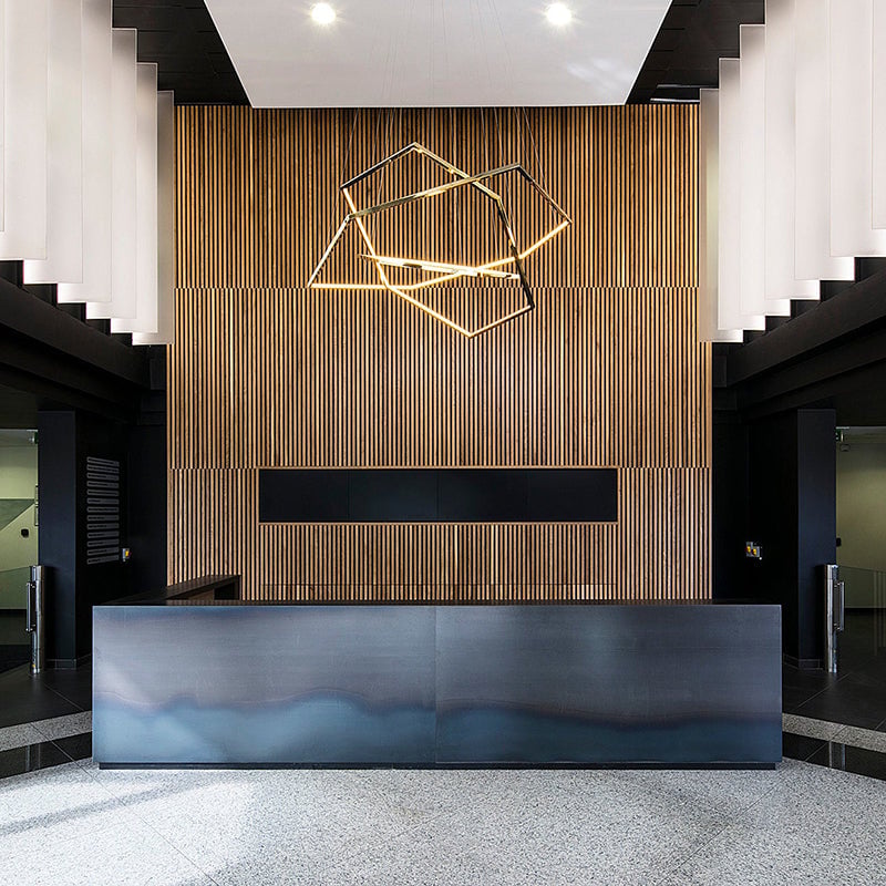 Edge Minimalist Geomatic Metal Pendant Light, Gold, DIY - Lumpaz