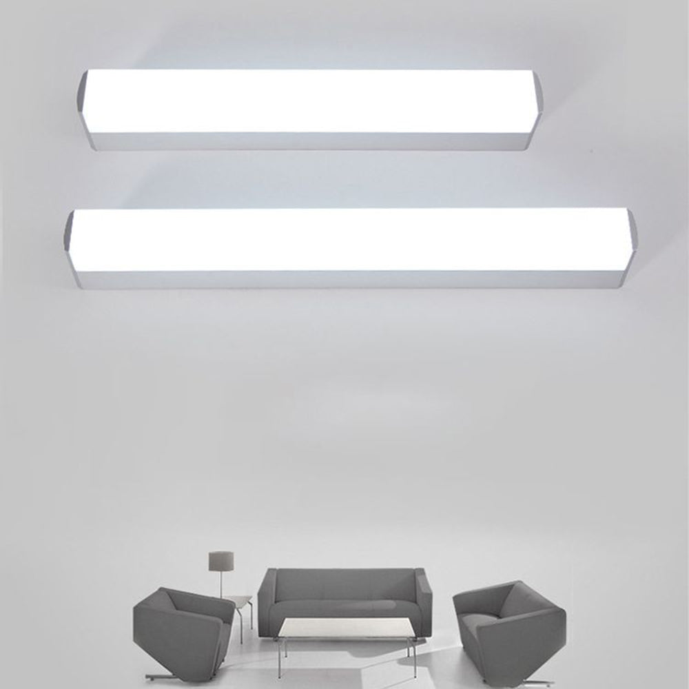 Leigh Modern Rectangular Acrylic Mirror Front Vanity Wall Lamp, White - Lumpaz