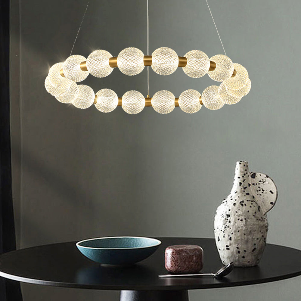 Marilyn Design Ring Metal Pendant Light, Gold, Aluminium/Acrylic - Lumpaz