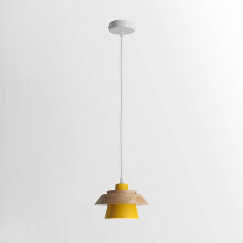 Zaid Modern Glass/Wood Pendant Light, Multi Color - Lumpaz