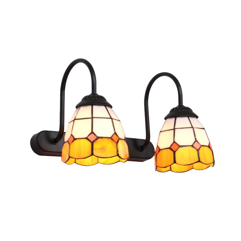 Baxter Vintage Flower Shaped Metal Wall Lamps, Black/White/Blue - Lumpaz