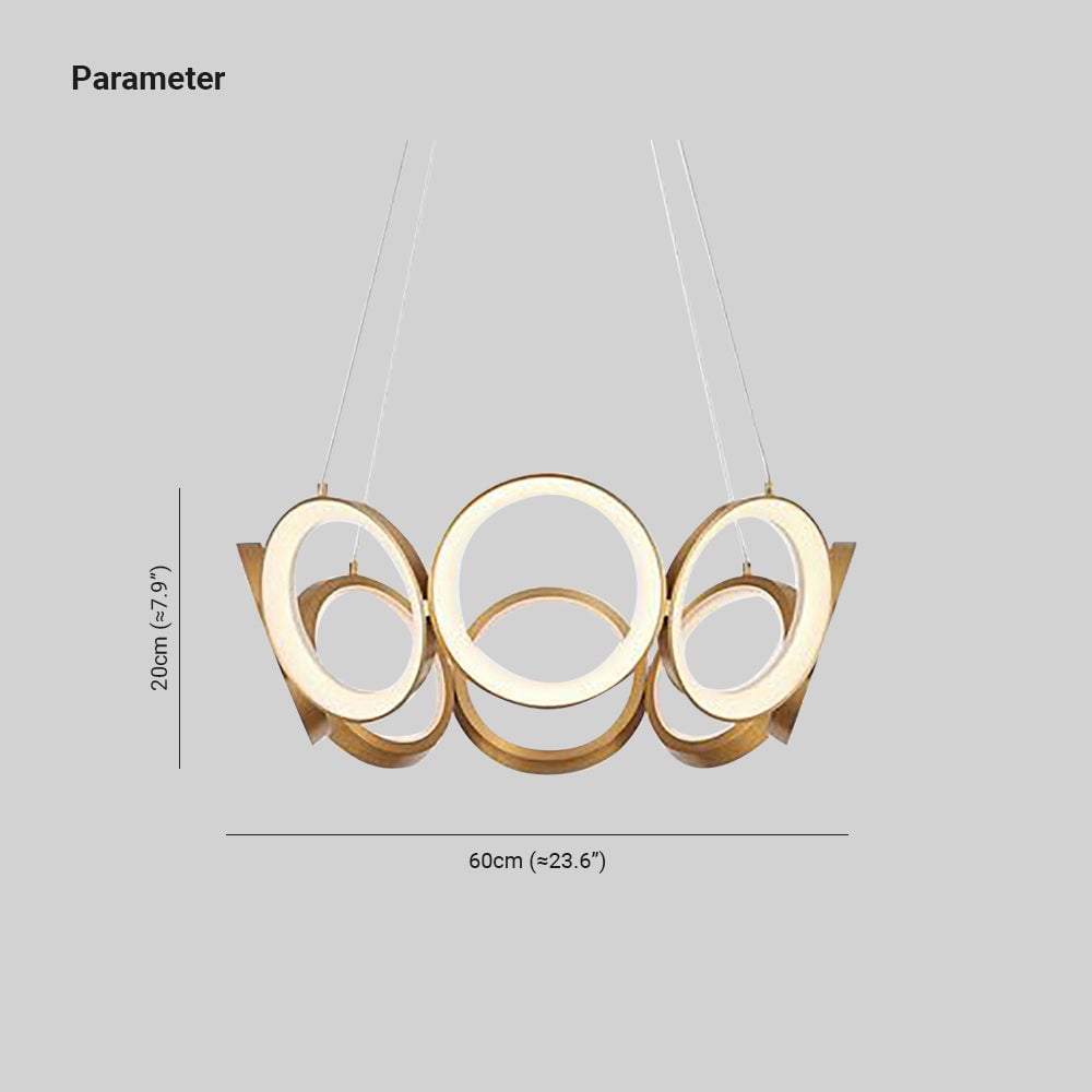 Arisha Luxury Ring Metal Pendant Light, Gold - Lumpaz