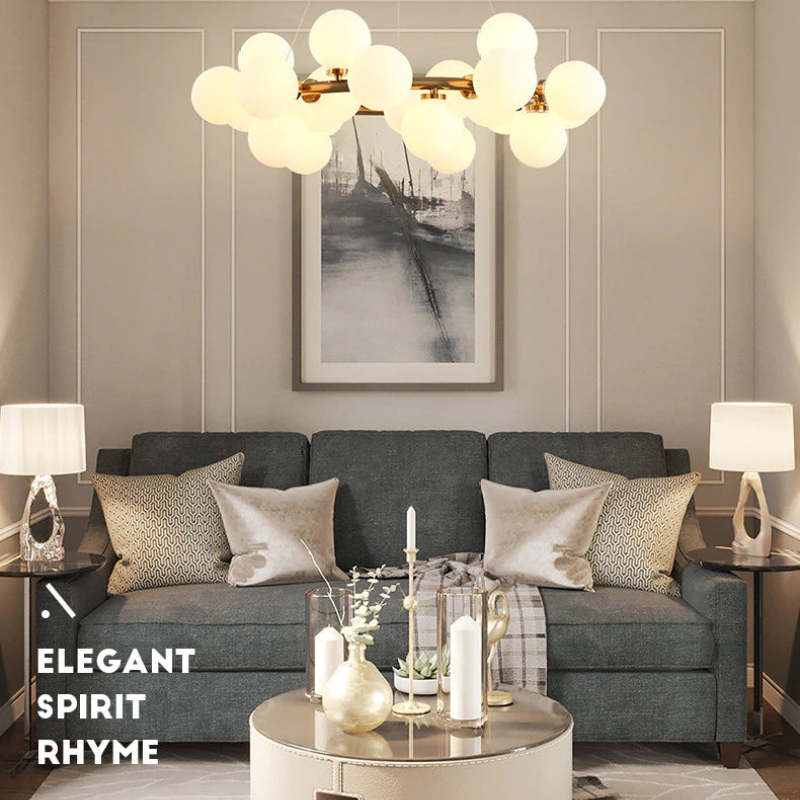 Valentina Chandelier Bubble, Magic Beans, Glass, Dining Room - Lumpaz