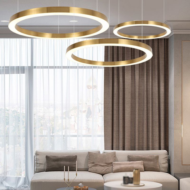 Arisha Modern Ring Metal Pendant Light, Gold - Lumpaz