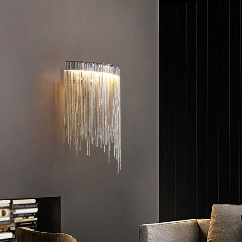 Colon Wall Lamp Decorative/Modern, Tassel Chain, Silver, Living Room - Lumpaz