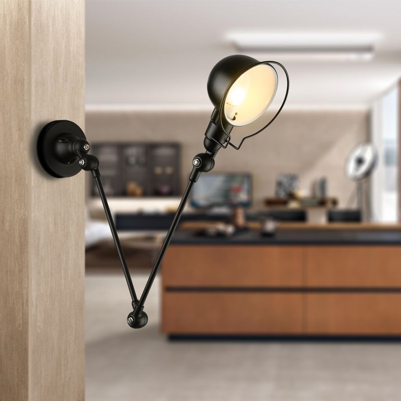 Brady Wall Lamp Bowl Circle Adjustable Metal, 2 Color, Living Room - Lumpaz