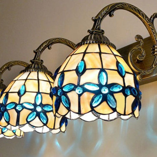 Baxter Vintage Flower Shaped Metal/Glass bedroom wall lamp - Lumpaz