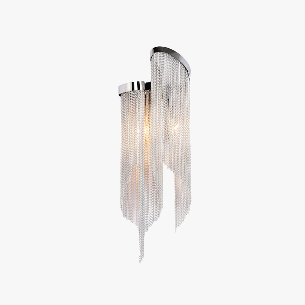 Colon Wall Lamp Modern/Art Deco, Tassel Chain, Silver, Bedroom - Lumpaz
